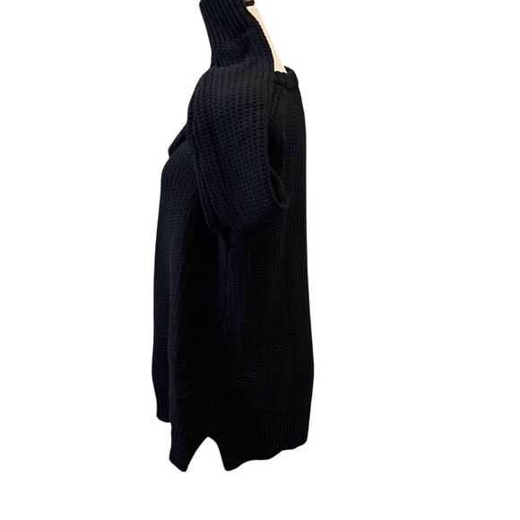 Soft Surroundings Sweater Chamonix Cable Knit Oversized Black  Small Crew Neck - Picture 2 of 13